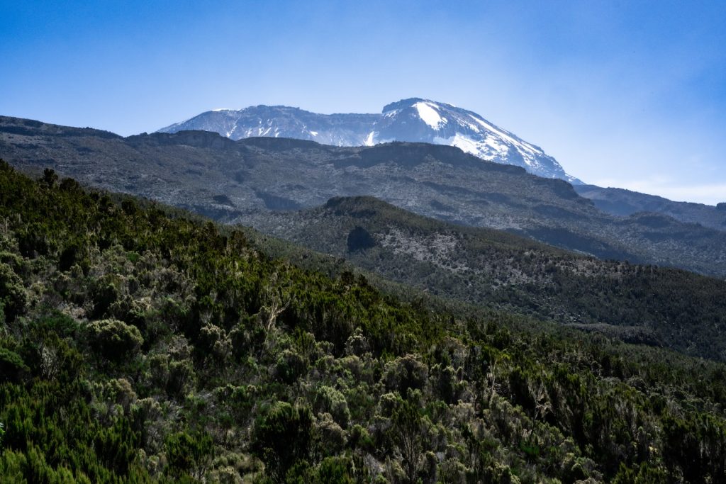 a mountain with snow